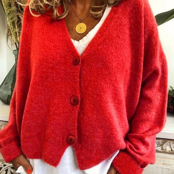 ceny Sweaters - NWOT Ceny Women's Cardigan Knitted Button Solid Color Basic Casual Long Sleeve R
